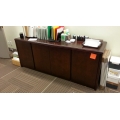 Dark Cherry 4 Door 2 Shelf Shelves Credenza 72x20x29 1/4"